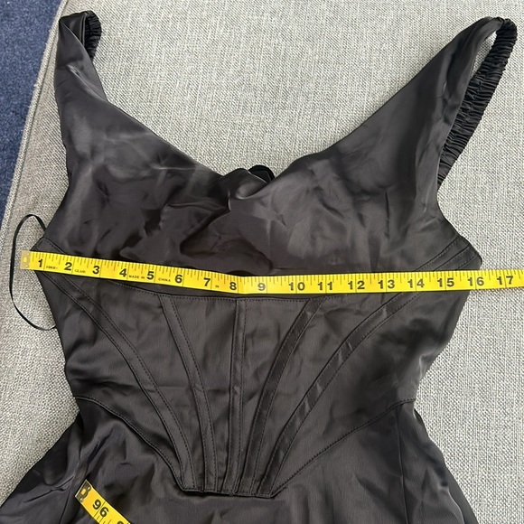 Urban Outfitters Black UO Helena Satin Corset  Slip Mini Dress Size M - Picture 15 of 16